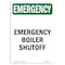 Signmission Safety Sign, OSHA EMERGENCY, 7" Height, Boiler Shutoff, Portrait OS-EM-D-57-V-10442 - alternate 1